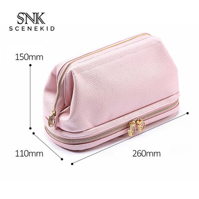 空白の卸売2のジッパー贅沢な化粧品袋の良質の構造旅行袋