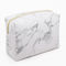 袋のブランクの昇進PUの構造のBrushe白い大理石の革化粧品袋